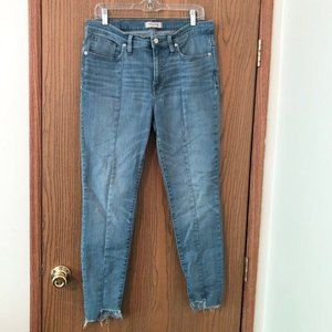 Madewell 9” Hi-Rise Skinny Medium Wash Raw Hem Jeans